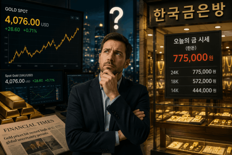 국제 금값은 4,076달러인데, 왜 우리 동네 금은방 한돈 가격은 77만 5천 원일까?