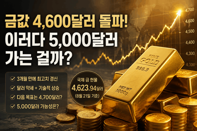 금값 4,600달러 돌파, 이러다 5,000달러까지 가는 걸까?
